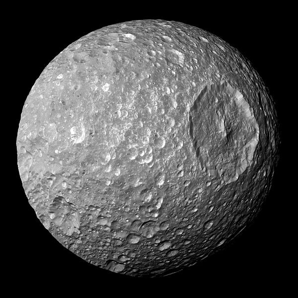 Image of a moon often mistaken for a space station.
