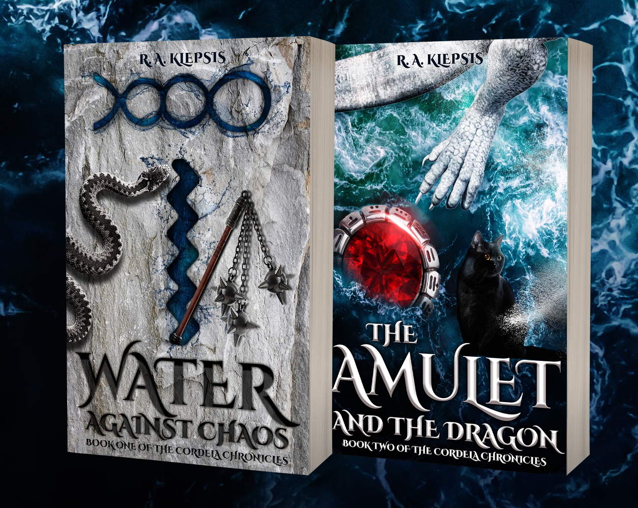 Water Against Chaos and The Amulet and the Dragon, the first two volumes of The Cordela Chronicles.